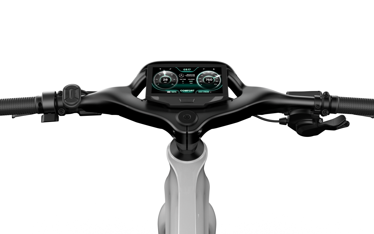 One-piece, integrated cockpit on the Mercedes-AMG F1 City Edition e-bike