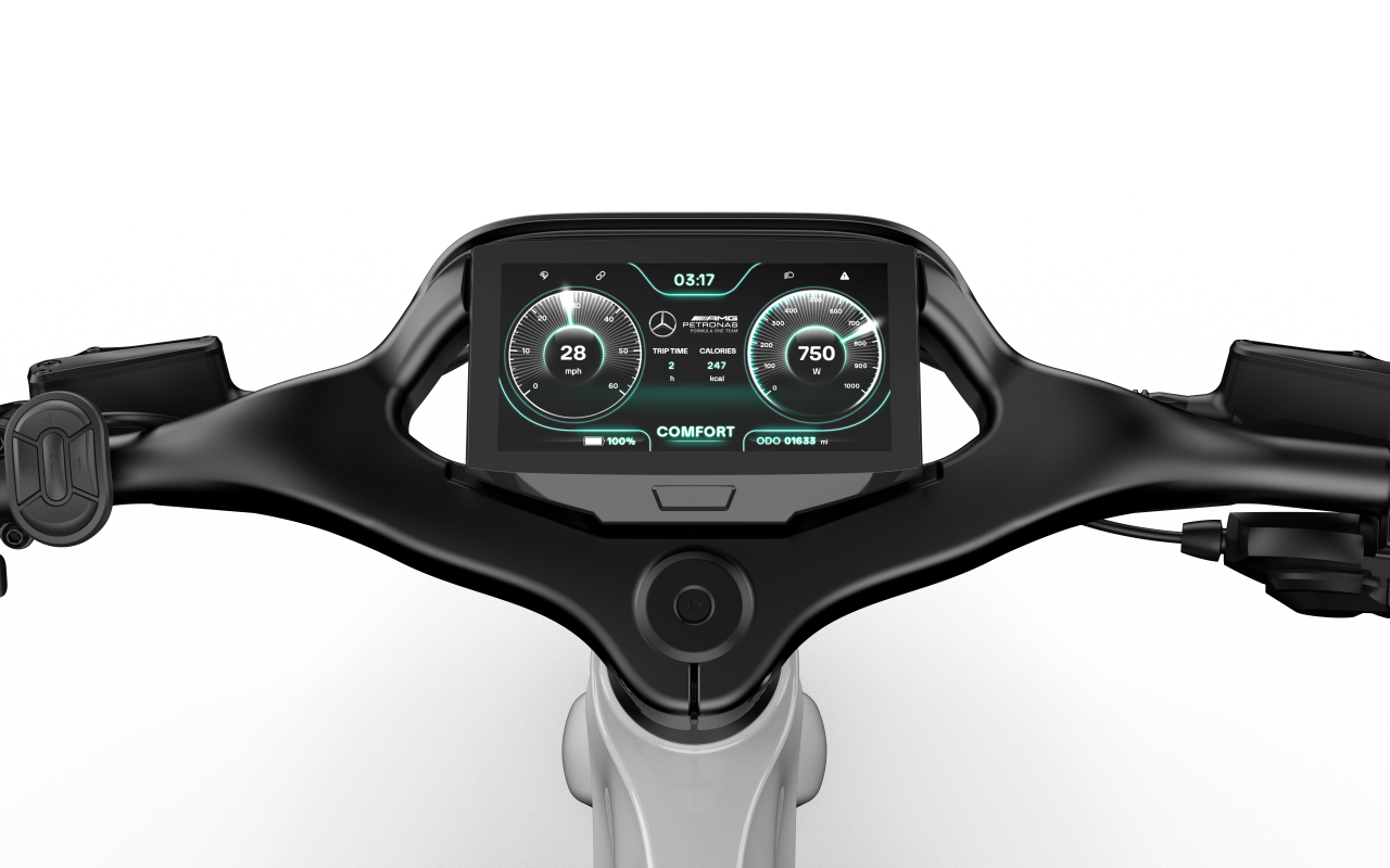 5.5" integrated display for the Mercedes-AMG F1® City Edition 750 Electric Bike